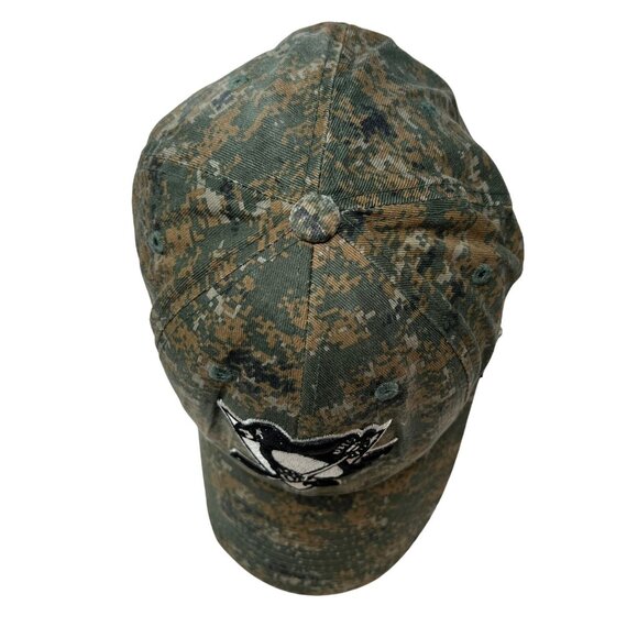 Pittsburgh Penguins Reebok Military Digital Camo Camouflage Fitted Hat Cap 7 3/8 - Picture 5 of 9